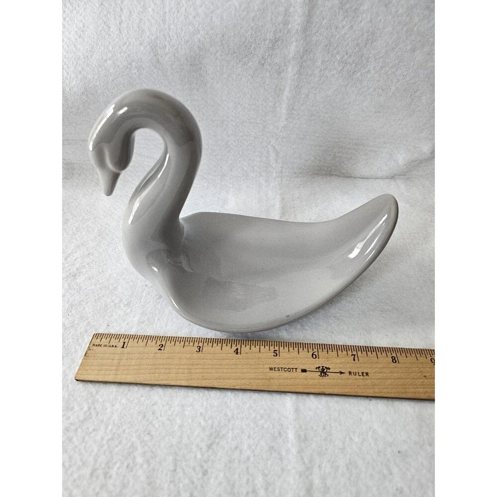 VINTAGE SWAN SOAP DISH CERAMIC Gray GLOSS GLAZE RETRO